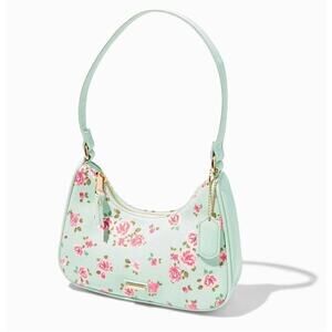 Claire's Women's Bags Claire’s Pink Floral Mint Green Shoulder Bag